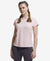 Microfiber Fabric Breathable Mesh Relaxed Fit Graphic Printed Round Neck Half Sleeve T-Shirt - Almond Blossom-1