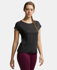 Microfiber Fabric Breathable Mesh Relaxed Fit Graphic Printed Round Neck Half Sleeve T-Shirt - Black-2