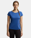Microfiber Fabric Breathable Mesh Relaxed Fit Graphic Printed Round Neck Half Sleeve T-Shirt - Bright Cobalt-1