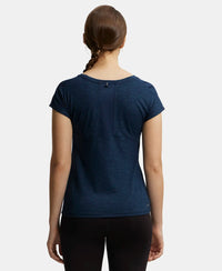 Microfiber Fabric Breathable Mesh Relaxed Fit Graphic Printed Round Neck Half Sleeve T-Shirt - Cosmic Sapphire-3