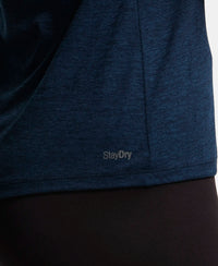 Microfiber Fabric Breathable Mesh Relaxed Fit Graphic Printed Round Neck Half Sleeve T-Shirt - Cosmic Sapphire-7