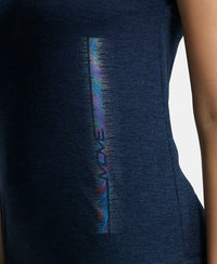 Microfiber Fabric Breathable Mesh Relaxed Fit Graphic Printed Round Neck Half Sleeve T-Shirt - Cosmic Sapphire-8