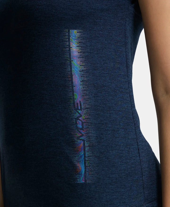 Microfiber Fabric Breathable Mesh Relaxed Fit Graphic Printed Round Neck Half Sleeve T-Shirt - Cosmic Sapphire-8