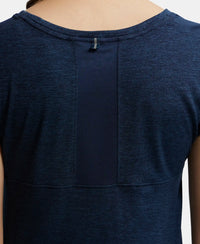 Microfiber Fabric Breathable Mesh Relaxed Fit Graphic Printed Round Neck Half Sleeve T-Shirt - Cosmic Sapphire-9