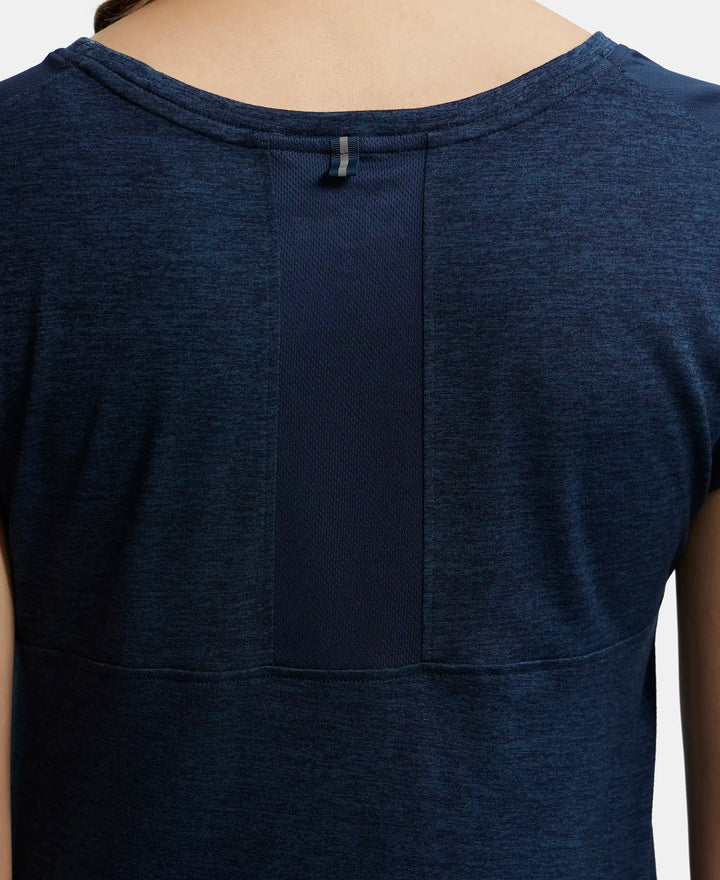 Microfiber Fabric Breathable Mesh Relaxed Fit Graphic Printed Round Neck Half Sleeve T-Shirt - Cosmic Sapphire-9