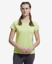 Microfiber Fabric Breathable Mesh Relaxed Fit Graphic Printed Round Neck Half Sleeve T-Shirt - Daiquiri Green-1
