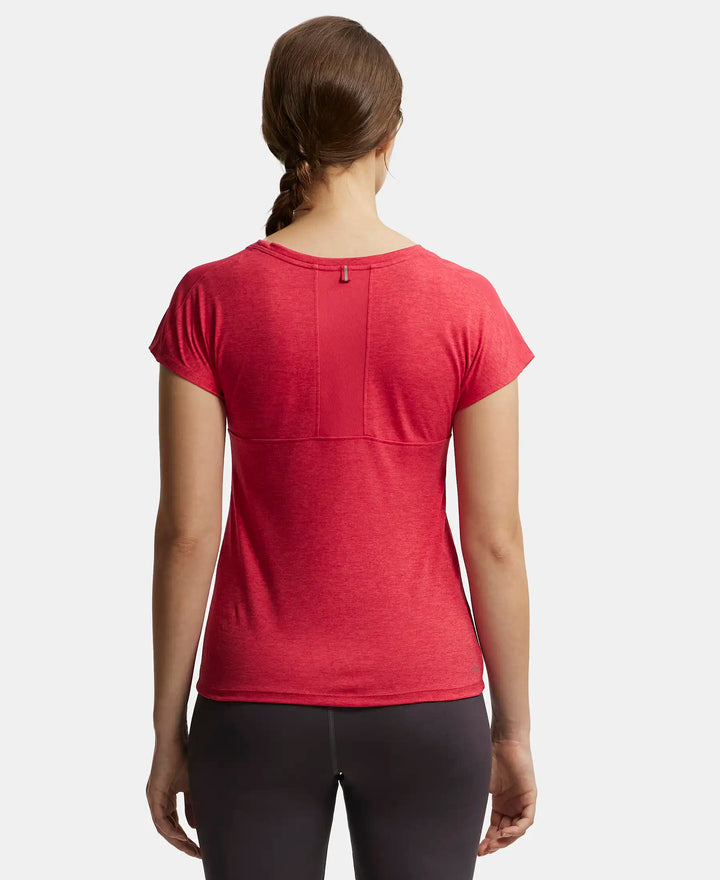 Microfiber Fabric Breathable Mesh Relaxed Fit Graphic Printed Round Neck Half Sleeve T-Shirt - Virtual Pink-3