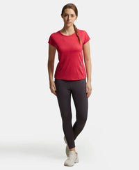 Microfiber Fabric Breathable Mesh Relaxed Fit Graphic Printed Round Neck Half Sleeve T-Shirt - Virtual Pink-4