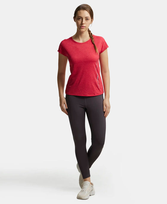 Microfiber Fabric Breathable Mesh Relaxed Fit Graphic Printed Round Neck Half Sleeve T-Shirt - Virtual Pink-4