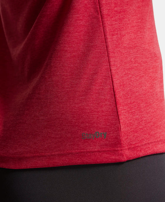 Microfiber Fabric Breathable Mesh Relaxed Fit Graphic Printed Round Neck Half Sleeve T-Shirt - Virtual Pink-7
