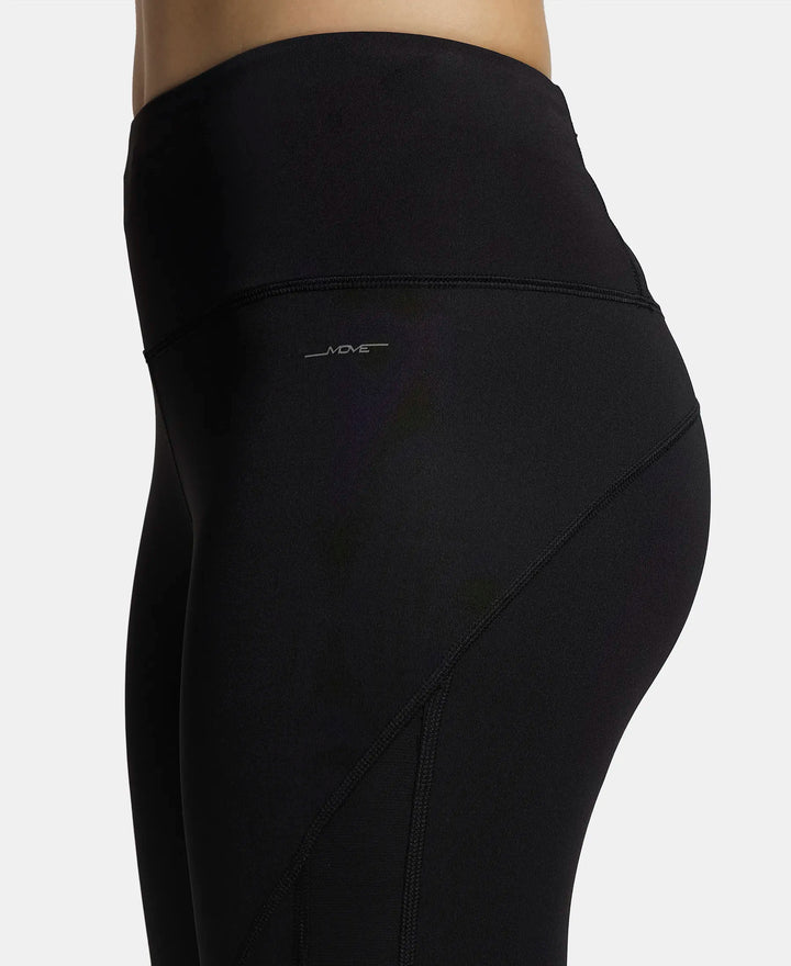 Microfiber Elastane Slim Fit Capri with Back Waistband Pocket - Black-7