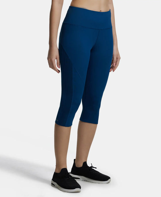 Microfiber Elastane Slim Fit Capri with Back Waistband Pocket - Poseidon-2