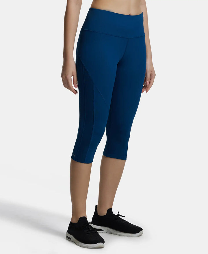 Microfiber Elastane Slim Fit Capri with Back Waistband Pocket - Poseidon-2