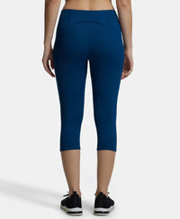Microfiber Elastane Slim Fit Capri with Back Waistband Pocket - Poseidon-3