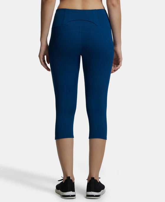 Microfiber Elastane Slim Fit Capri with Back Waistband Pocket - Poseidon-3