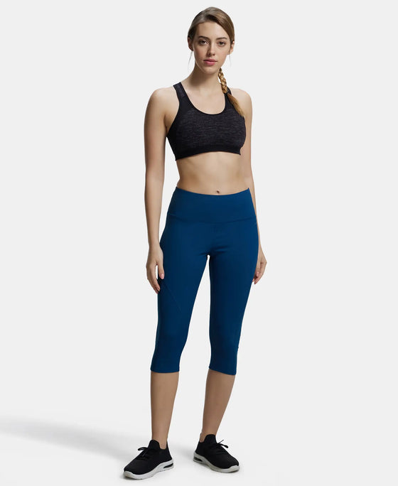 Microfiber Elastane Slim Fit Capri with Back Waistband Pocket - Poseidon-4