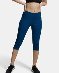 Microfiber Elastane Slim Fit Capri with Back Waistband Pocket - Poseidon-5