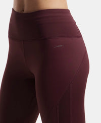 Microfiber Elastane Slim Fit Capri with Back Waistband Pocket - Wine Tasting-7
