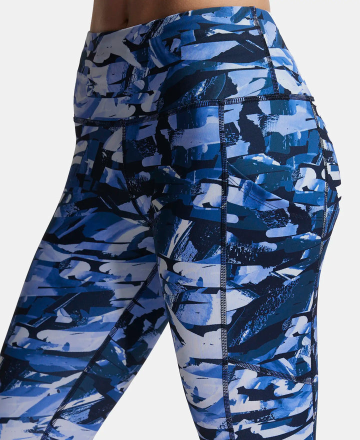 Microfiber Elastane Performance Leggings with Breathable Mesh - Sky Captain Printed-7