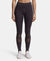 Microfiber Elastane Performance Leggings with Breathable Mesh - Forged Iron-1