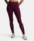 Microfiber Elastane Performance Leggings with Breathable Mesh - Grape Wine-1