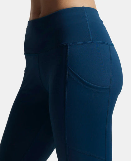 Microfiber Elastane Performance Leggings with Breathable Mesh - Poseidon-7