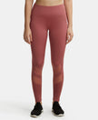 Microfiber Elastane Performance Leggings with Breathable Mesh - Withered Rose-1