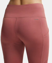 Microfiber Elastane Performance Leggings with Breathable Mesh - Withered Rose-7