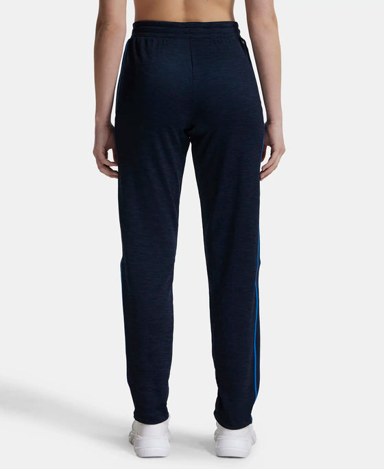 Microfiber Fabric Straight Fit Trackpants with Side Zipper Pockets - Sky Captain-3