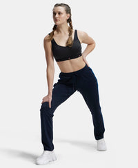 Microfiber Fabric Straight Fit Trackpants with Side Zipper Pockets - Sky Captain-6