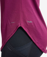 Microfiber Fabric Relaxed Fit Solid Curved Hem Styled Half Sleeve T-Shirt - Grape Wine-7