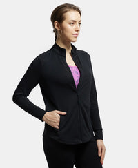 Microfiber Relaxed fit Jacket with Curved Back Hem and StayDry Treatment - Black-2