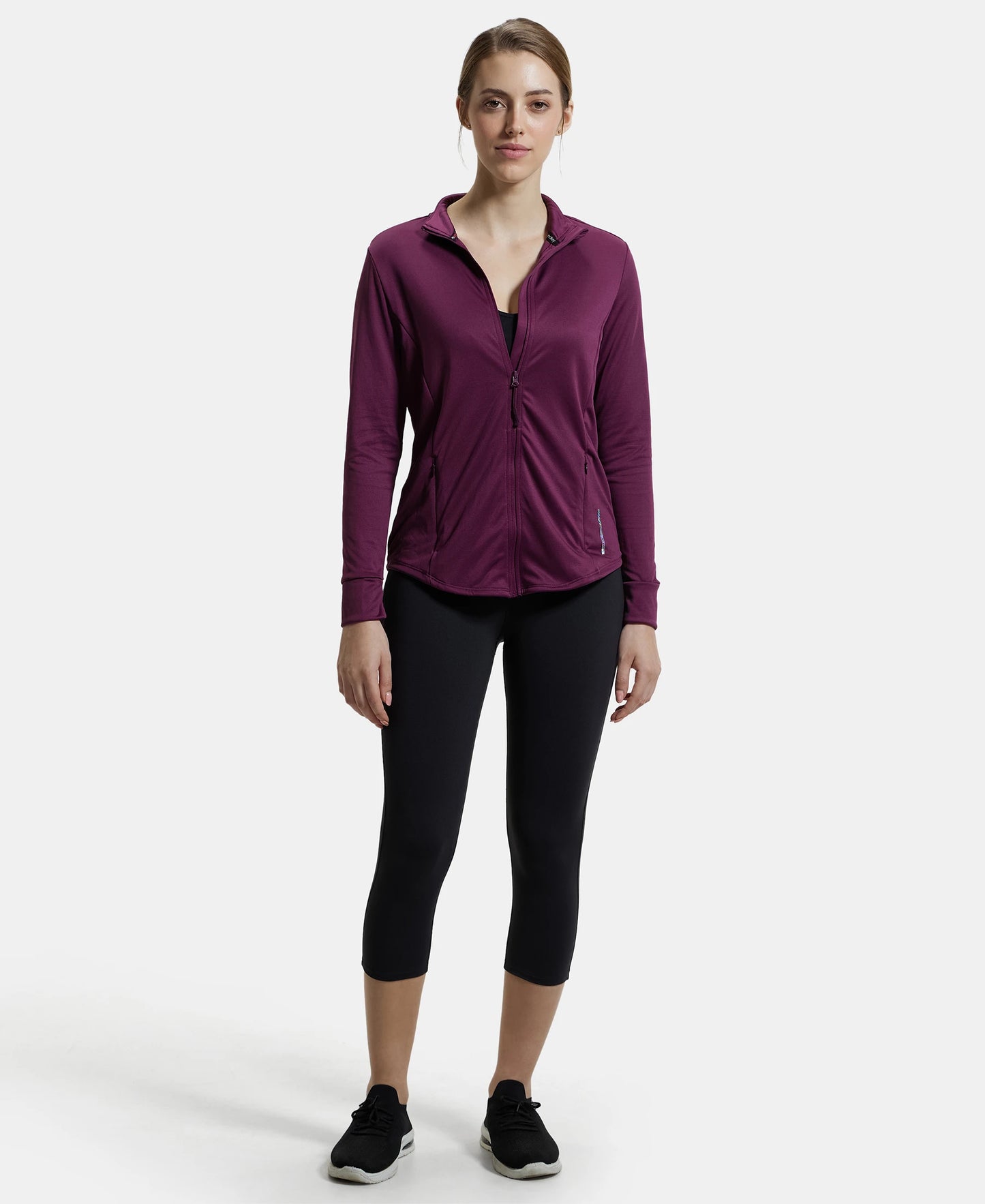Microfiber Relaxed fit Jacket with Curved Back Hem and StayDry Treatment - Grape Wine-4