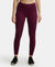 Microfiber Elastane Performance 7/8th Leggings with Broadwaistband & Back Pocket - Wine Tasting-1