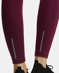 Microfiber Elastane Performance 7/8th Leggings with Broadwaistband & Back Pocket - Wine Tasting-9