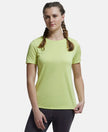 Microfiber Polyester Fabric Relaxed Fit Solid Round Neck Half Sleeve T-Shirt - Daiquiri Green-1