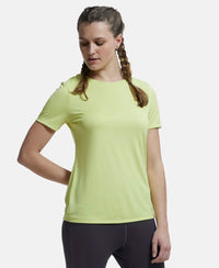 Microfiber Polyester Fabric Relaxed Fit Solid Round Neck Half Sleeve T-Shirt - Daiquiri Green-2