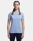 Microfiber Polyester Fabric Relaxed Fit Solid Round Neck Half Sleeve T-Shirt - Even Tide-1