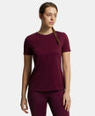 Microfiber Polyester Fabric Relaxed Fit Solid Round Neck Half Sleeve T-Shirt - Wine Tasting-1