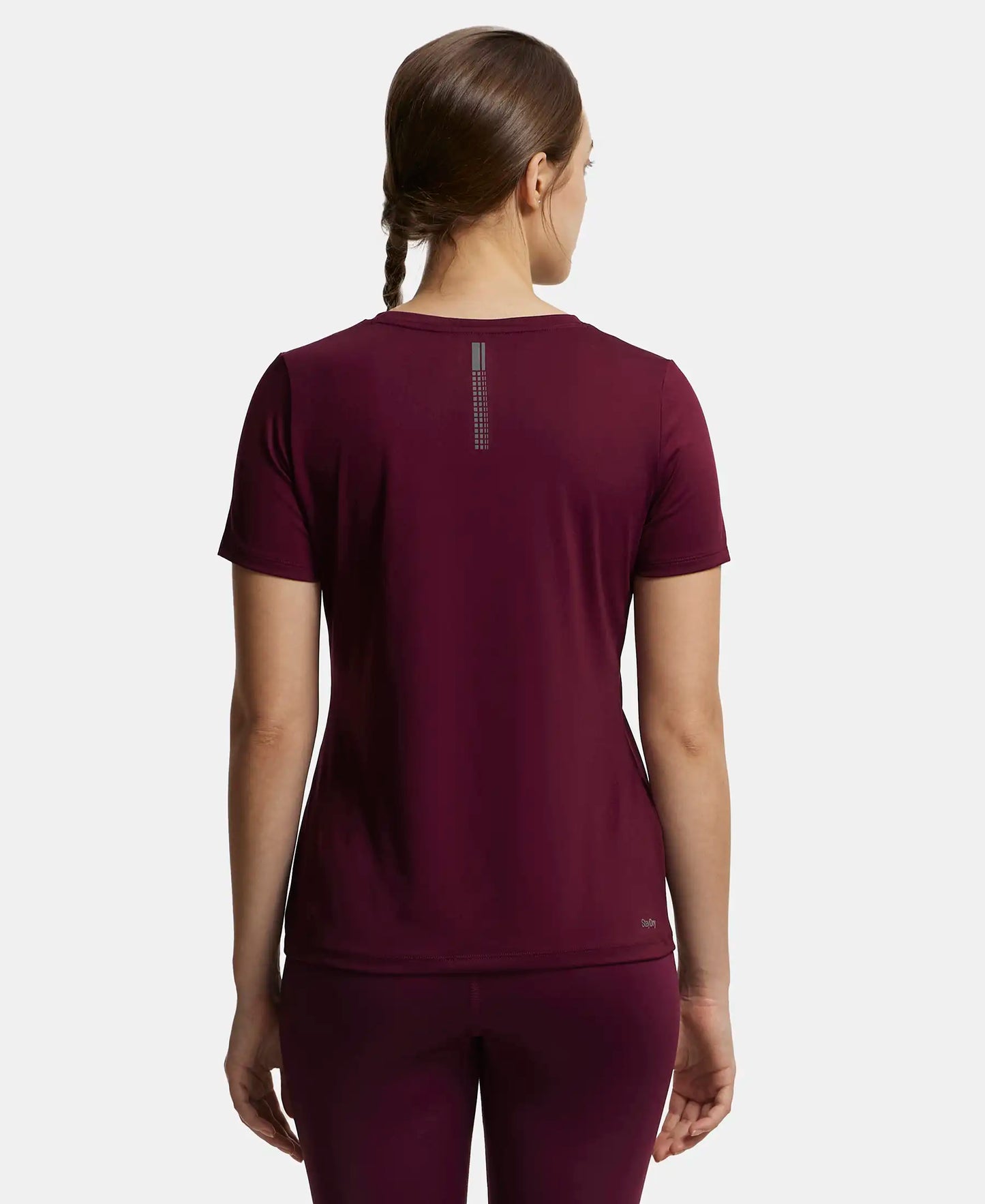 Microfiber Polyester Fabric Relaxed Fit Solid Round Neck Half Sleeve T-Shirt - Wine Tasting-3