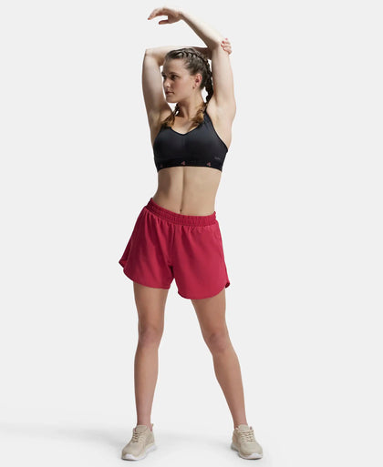 Microfiber Elastane Double Layered Woven Fabric Regular Fit Shorts with Zipper Pockets - Granita-6