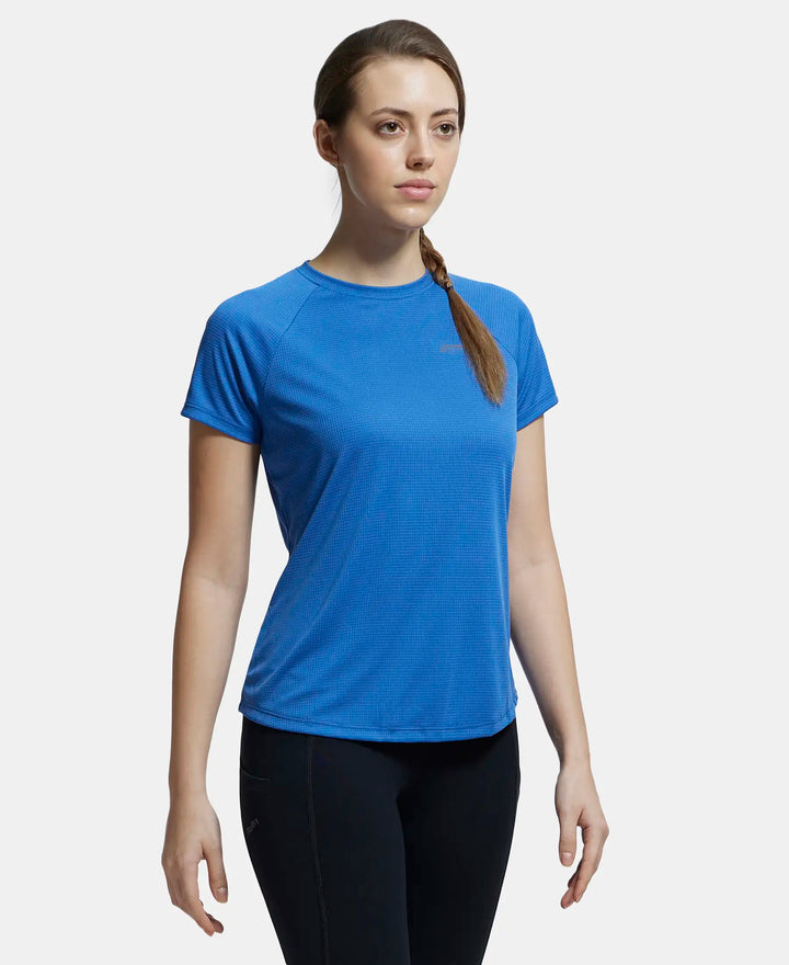 Microfiber Fabric Relaxed Fit Half Sleeve Breathable Mesh T-Shirt - Bright Cobalt-2