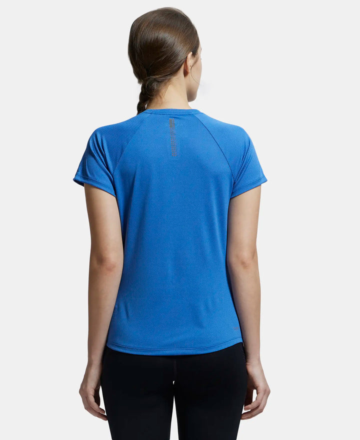 Microfiber Fabric Relaxed Fit Half Sleeve Breathable Mesh T-Shirt - Bright Cobalt-3