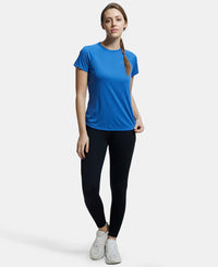 Microfiber Fabric Relaxed Fit Half Sleeve Breathable Mesh T-Shirt - Bright Cobalt-4