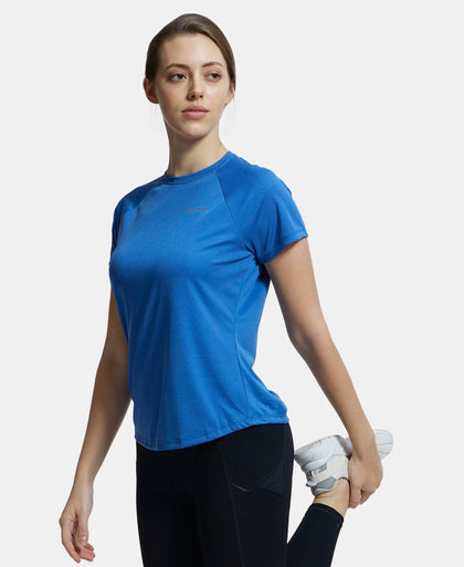 Microfiber Fabric Relaxed Fit Half Sleeve Breathable Mesh T-Shirt - Bright Cobalt-5