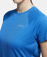 Microfiber Fabric Relaxed Fit Half Sleeve Breathable Mesh T-Shirt - Bright Cobalt-7