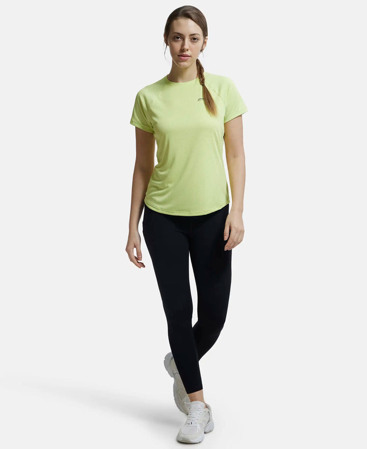 Microfiber Fabric Relaxed Fit Half Sleeve Breathable Mesh T-Shirt - Daiquiri Green-4
