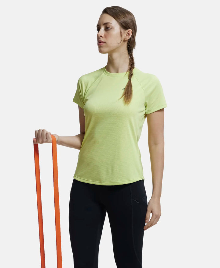 Microfiber Fabric Relaxed Fit Half Sleeve Breathable Mesh T-Shirt - Daiquiri Green-6