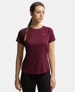 Microfiber Fabric Relaxed Fit Half Sleeve Breathable Mesh T-Shirt - Grape Wine-1