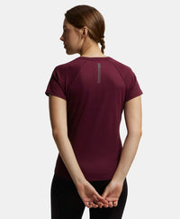 Microfiber Fabric Relaxed Fit Half Sleeve Breathable Mesh T-Shirt - Grape Wine-3